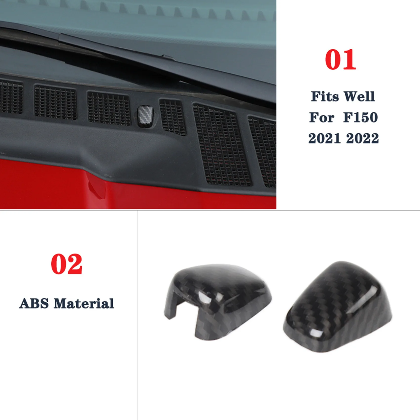 Stable-Front Windshield Wiper Nozzle Decoration Cover Trim For-Dodge RAM Durango -