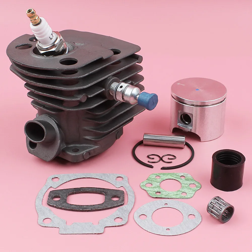 46mm Cylinder Piston Kit For Husqvarna 55 51 with Decompression Valve Intake Boot Gasket Needle Bearing Spark Plug Set Chainsaw