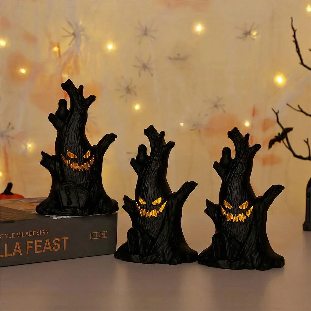 Árbol fantasma de Halloween, luces Led brillantes, atmósfera horrible, decoración del hogar, suministros de fiesta, regalos para niños y adultos