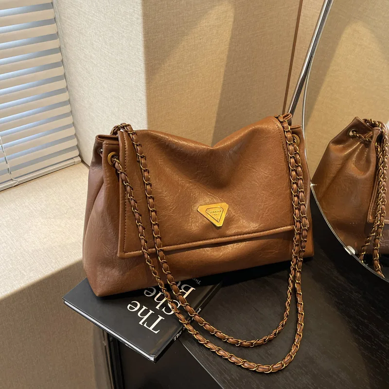 

Luxury High-end Women Single-shoulder Bag 2025 NEW Autumn Winter Trendy Retro Underarm Bag Large Capacity Chain Crossbody Bags