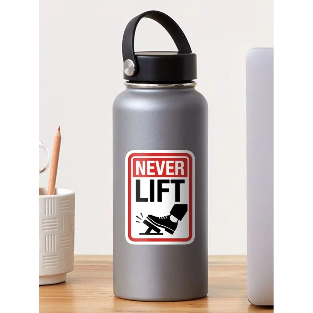 Never Lift Brake Sticker for Laptop Decor Bedroom Car Cute Cartoon Art Fashionable Public Suitcase