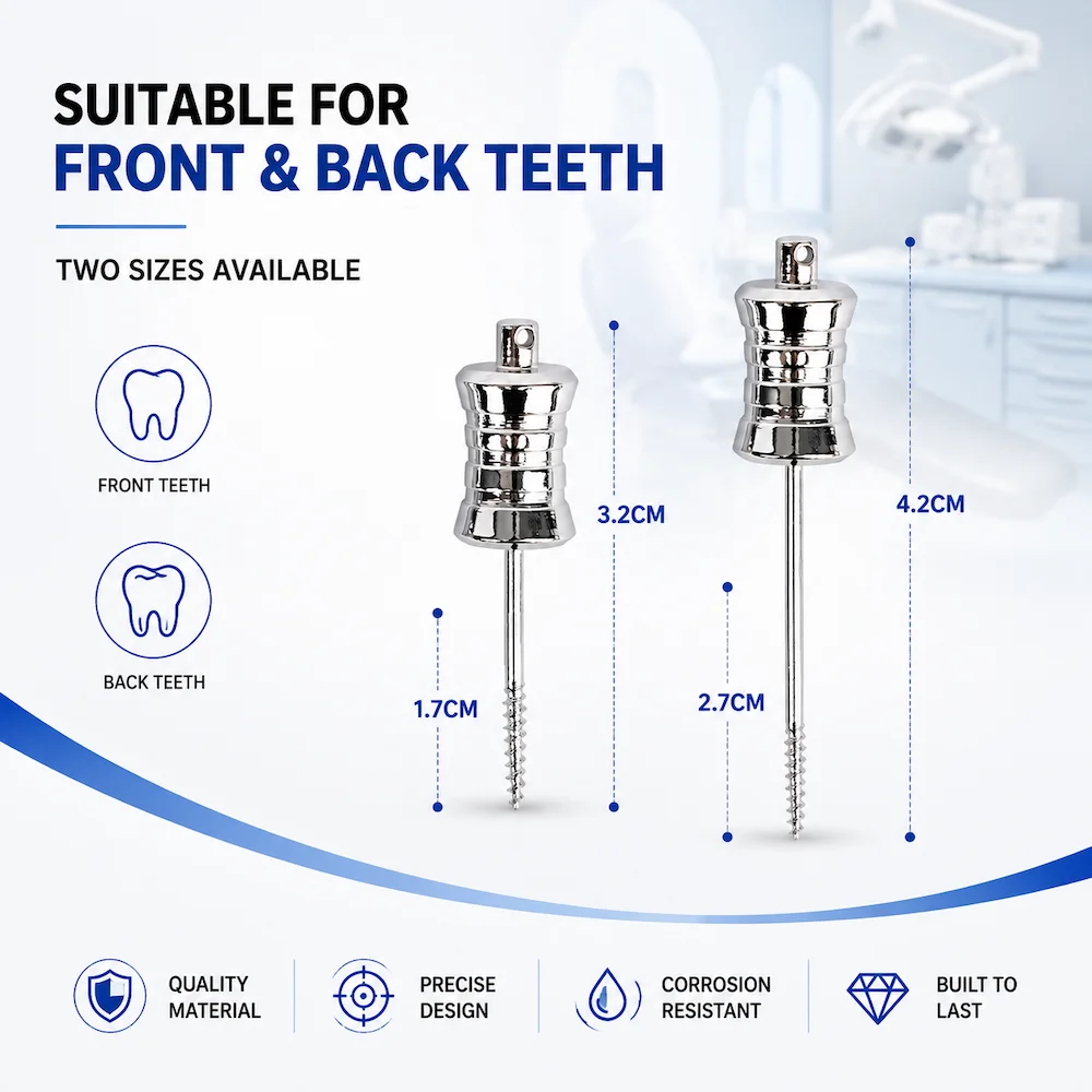 34mm & 44mm Surgical Dental Root Extractor Kit - Stainless Steel Broken Tooth Removal Tools with Ergonomic Handle for Dentists