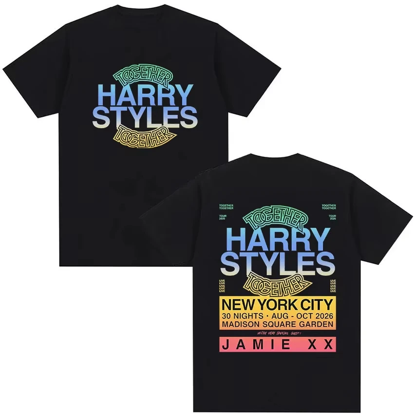 Harry Styles 2026 Together New York Tour T-Shirt Oversize Short Sleeve Summer Cotton Y2K Streetwear for Men And Women