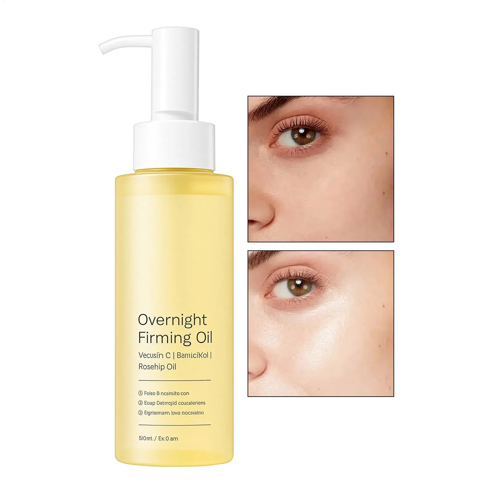 Overnight Firming Facial Oil VC Bakuchiol Infused Complex Revitalizing Nourishing Blend Hydrated Silken Radiant Skin Texture