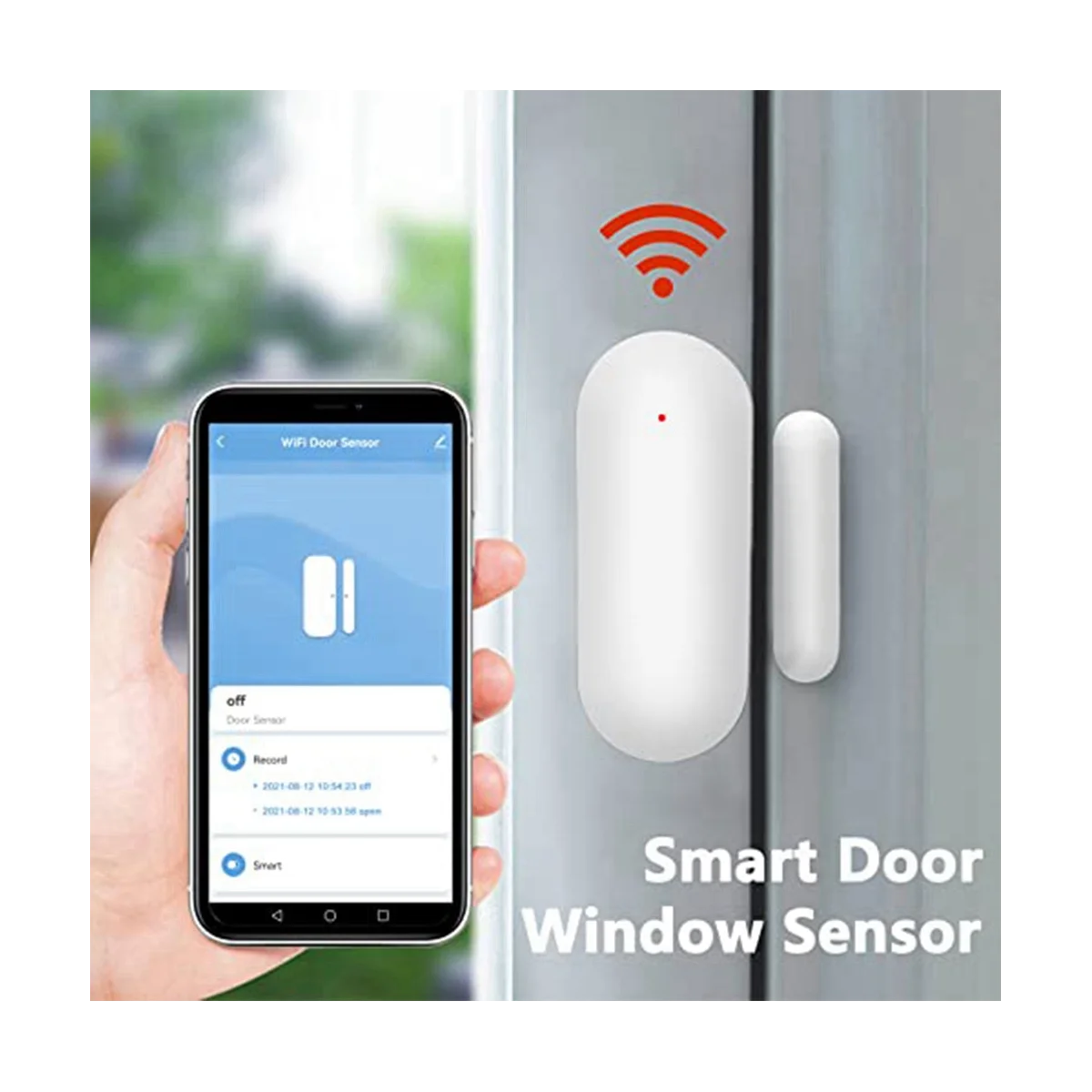 1Pack Slimme Deursensor Wifi, Draadloos Deurvenster Detector Alarm, Slimme Koppeling Raam Deur Contact Sensor