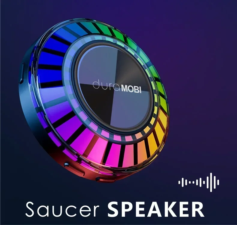 Colorful Rhythm Saucer Speaker DuraMOBI Portable Mini Bluetooth Speakers Atmosphere LED RGB Light Conduction Speaker