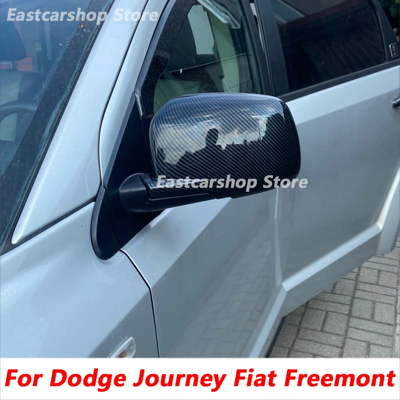 

For Dodge Journey Fiat Freemont 2009-2016 Car Rear View Rearview Side Glass Mirror Cover Carbon Fiber Frame Side Mirror Caps