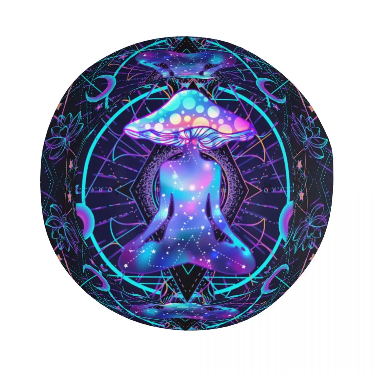 Spring Picnic Headwear Illusory Art India Mandala Bucket Hat Street Women Sun Hat Psychedelic Buddha Mushroom Zen Panama Hat