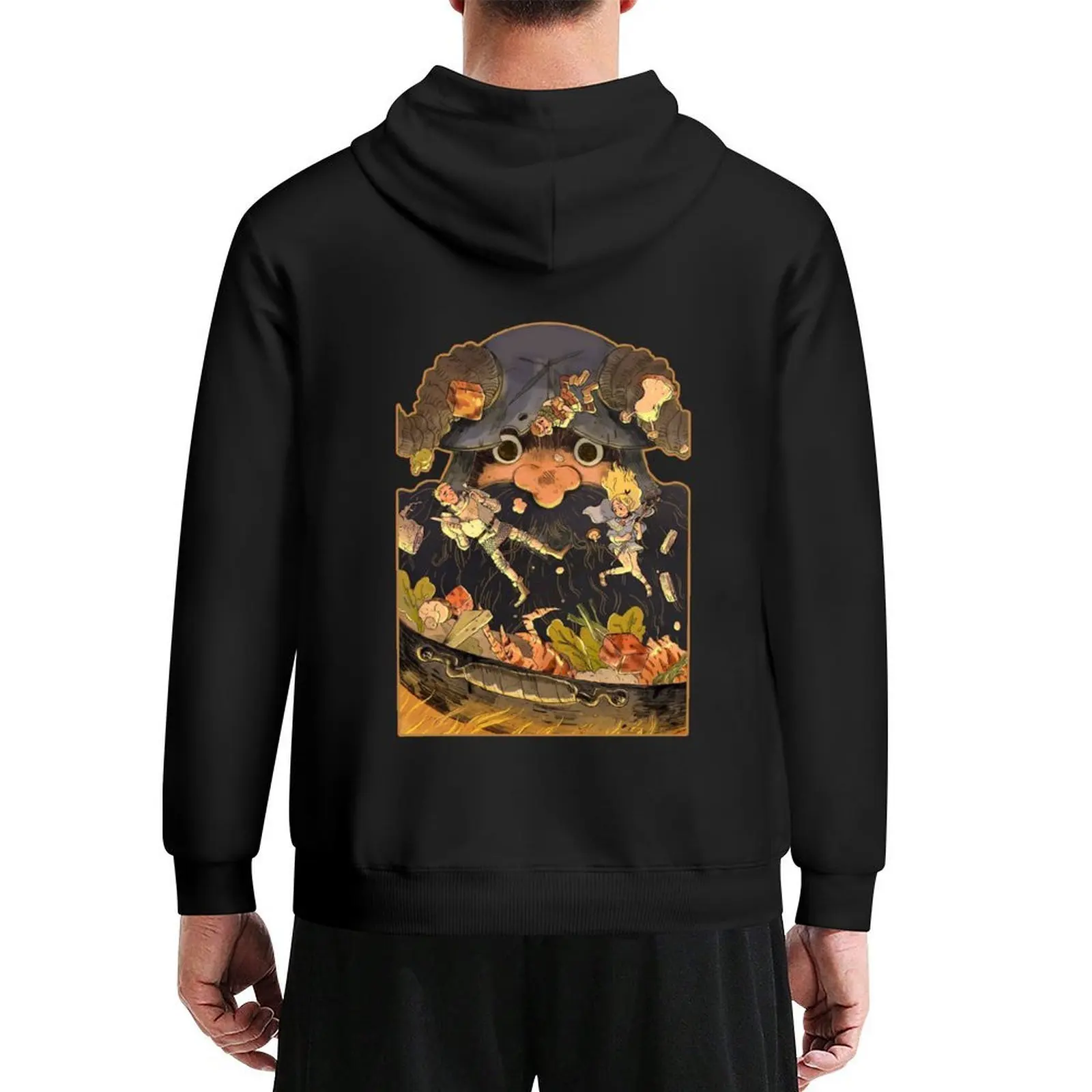 

dungeon-meshi-anime yellow Hoodie mens clothing clothes for men men's winter sweater japanese style hoodie