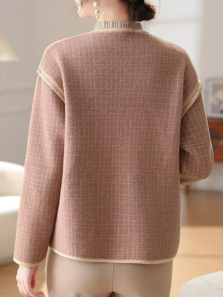 Herbst Winter Lose Outer Frauen Casual Oansatz Einreiher Gestrickte Jacken Koreanische Mode Langarm Chaquetas Blusas Neue