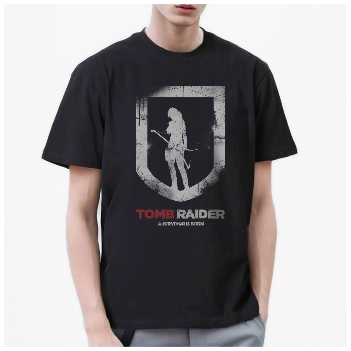 Tomb Raider Lara Croft game Square Enix Graphics men's t shirt Women Fashion 100% Cotton summer casual Breathable Couple Tops