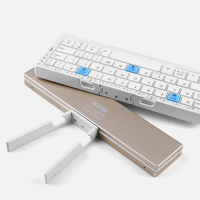 HB199 Multi-Functional Keyboard Mini Foldable Bluetooth Portable Long-Lasting Aluminum for Phone Tablet Perfect Office Study