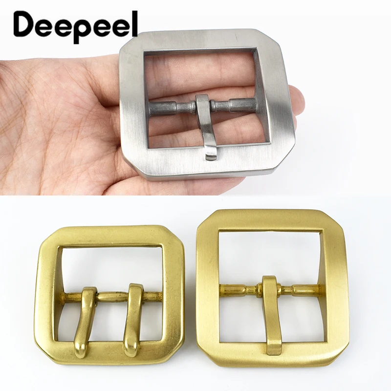 Deepeel-Boucles de Ceinture en Laiton Pur pour Homme, Acier Inoxydable, Accessoire Artisanal en Cuir, 38-39mm, 40mm