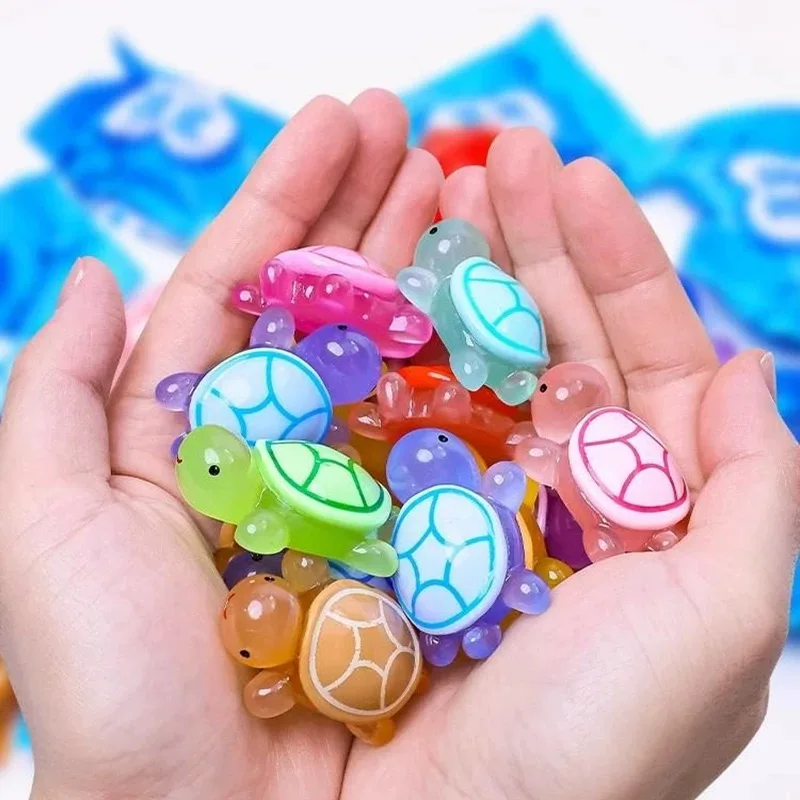 50 Pcs Cute Luminous Turtle Blind Bag Ornaments Glowing in The Dark Miniatures Turtle Micro Landscape Kids Toys Home Decor Gift