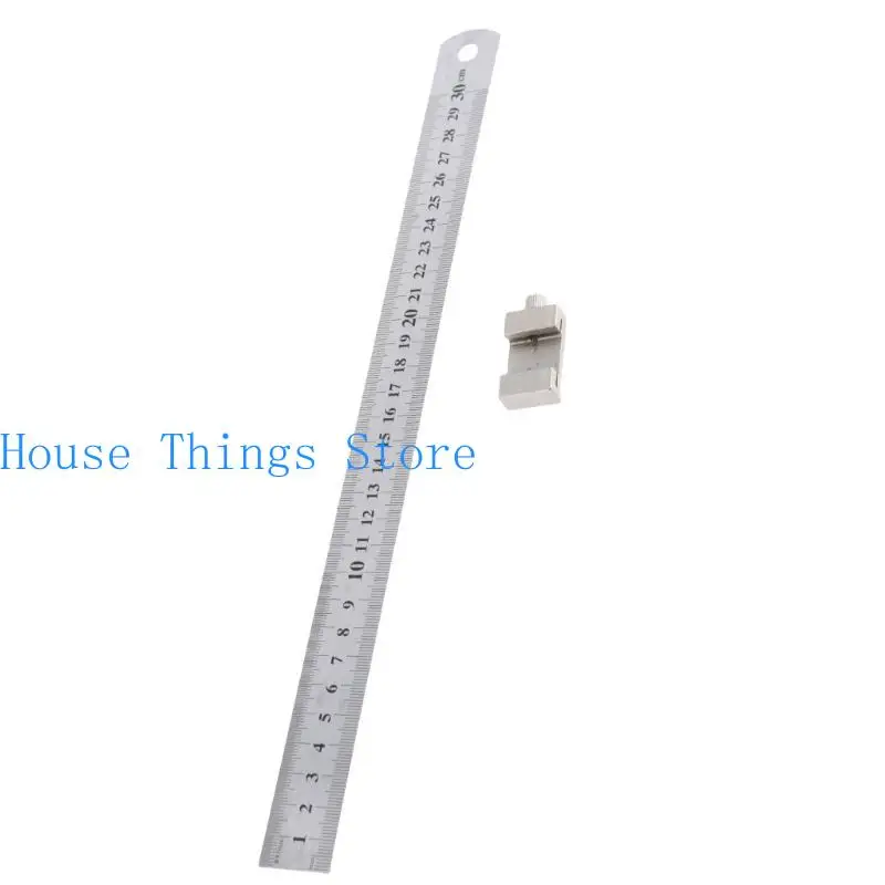 

652F Woodworking Pocket Ruler Metal Slide Stop Marking Ruler Marking Gauge