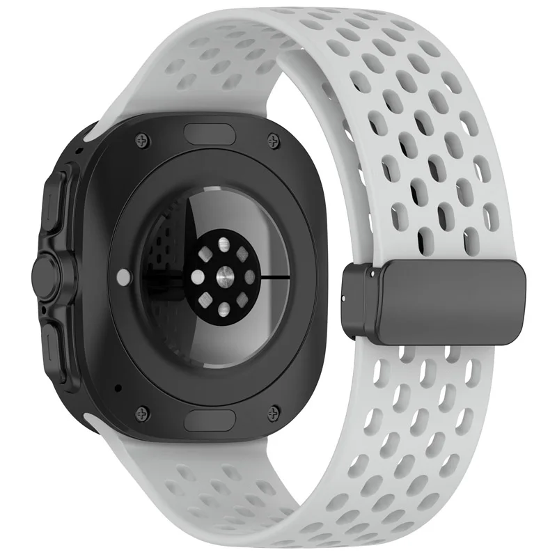 Silicone Watchband Strap For Samsung Galaxy Watch Ultra 47mm Sport Wrist Magnetic D Buckle Replacement Band Bracelet