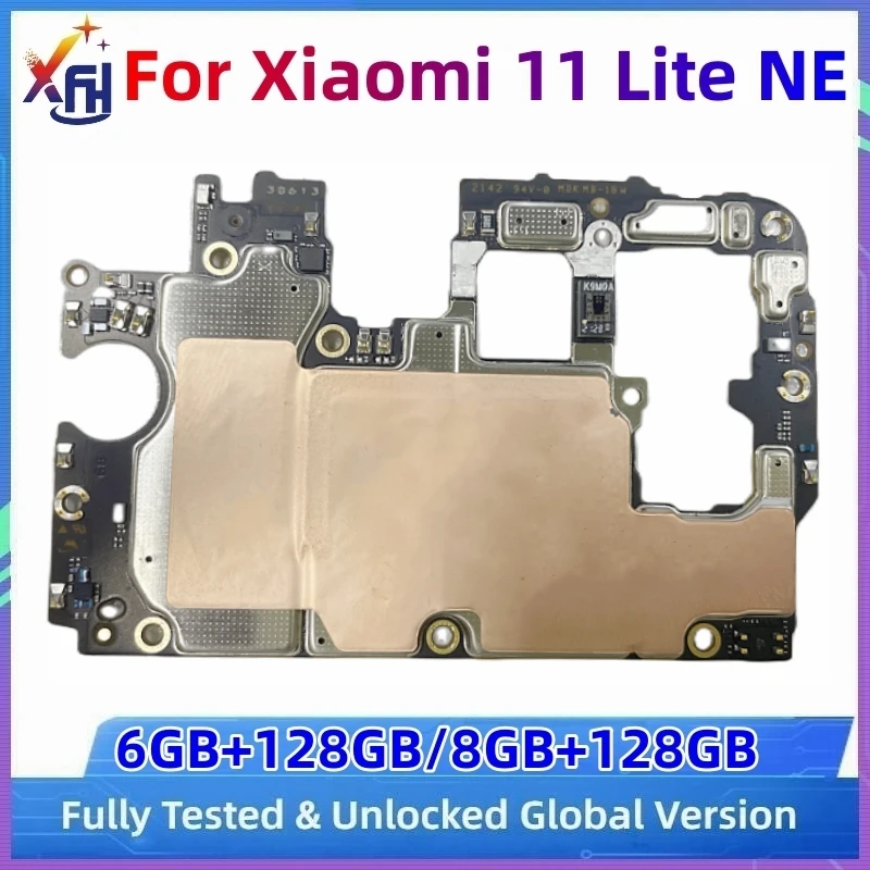 5G Motherboard PCB Module for Xiaomi Mi 11 Lite NE, 128GB Mainboard, Original Main Circuits Board, Global Version