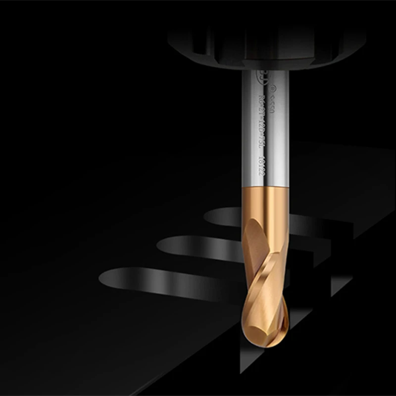 Imagem -04 - Flautas de Carboneto de Bola Moinho de Extremidade do Nariz R0.5 r1 r2 r3 r4 r5 r6 Liga de Cobalto de Tungstênio Moinho de Extremidade Metar Moinho Cortador Router Bit Hrc55