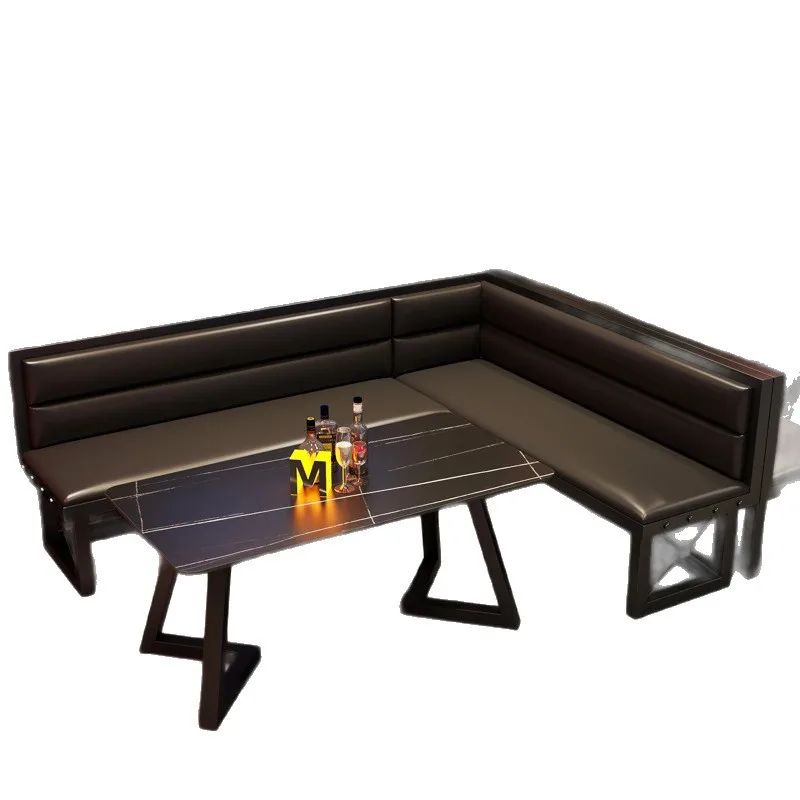Industrial style bar tables and chairs, clear bar music dining bar booth sofa, barbecue shop cafe bistro commercial sofa