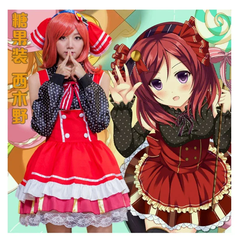 didi 211Японское аниме Love Live Kotori/Nico/Tojo/Umi/E Eli/ Hanayo/Rin/Maki Candy Maid Uniform Princess Lolita Dress Косплей