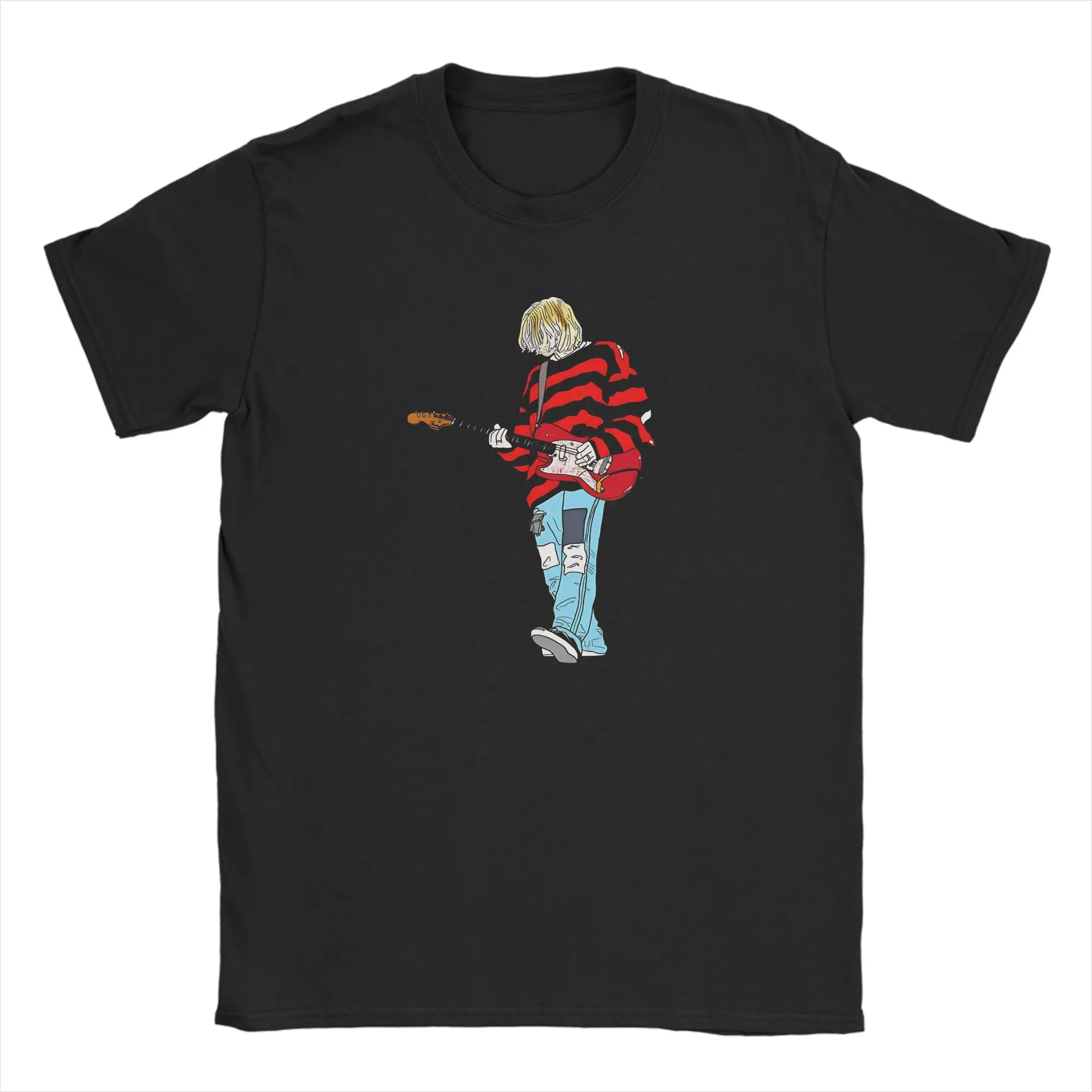 

Футболка Harajuku летняя с принтом K-Kurt Cobain, хипстерская, хлопковая, для мужчин, в стиле Y2K, повседневная, оптом, с коротким рукавом