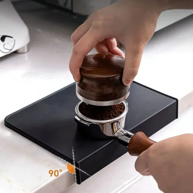2025 سيليكون سدادة قهوة حصيرة المهنية المضادة للانزلاق الأسود القهوة الصحافة مسحوق وسادة رشاقته الزاوية سدادة قهوة اسبريسو حصيرة
