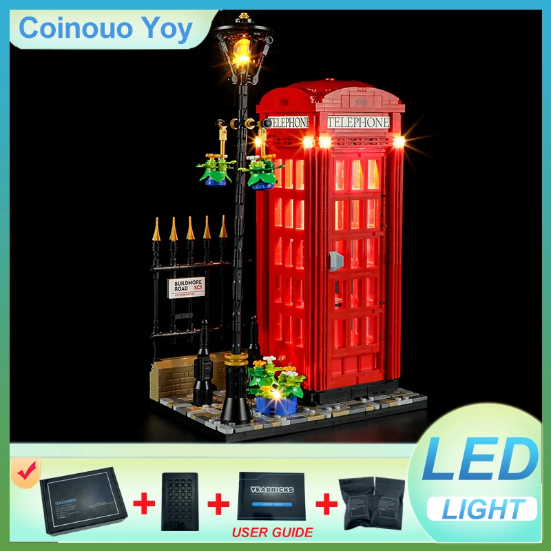 

LIGHT For LEGO 21347 Red London Telephone Box Block DIY Toy (NO Blocks Model,Only LED Light) Brick Light Set Kid Gift