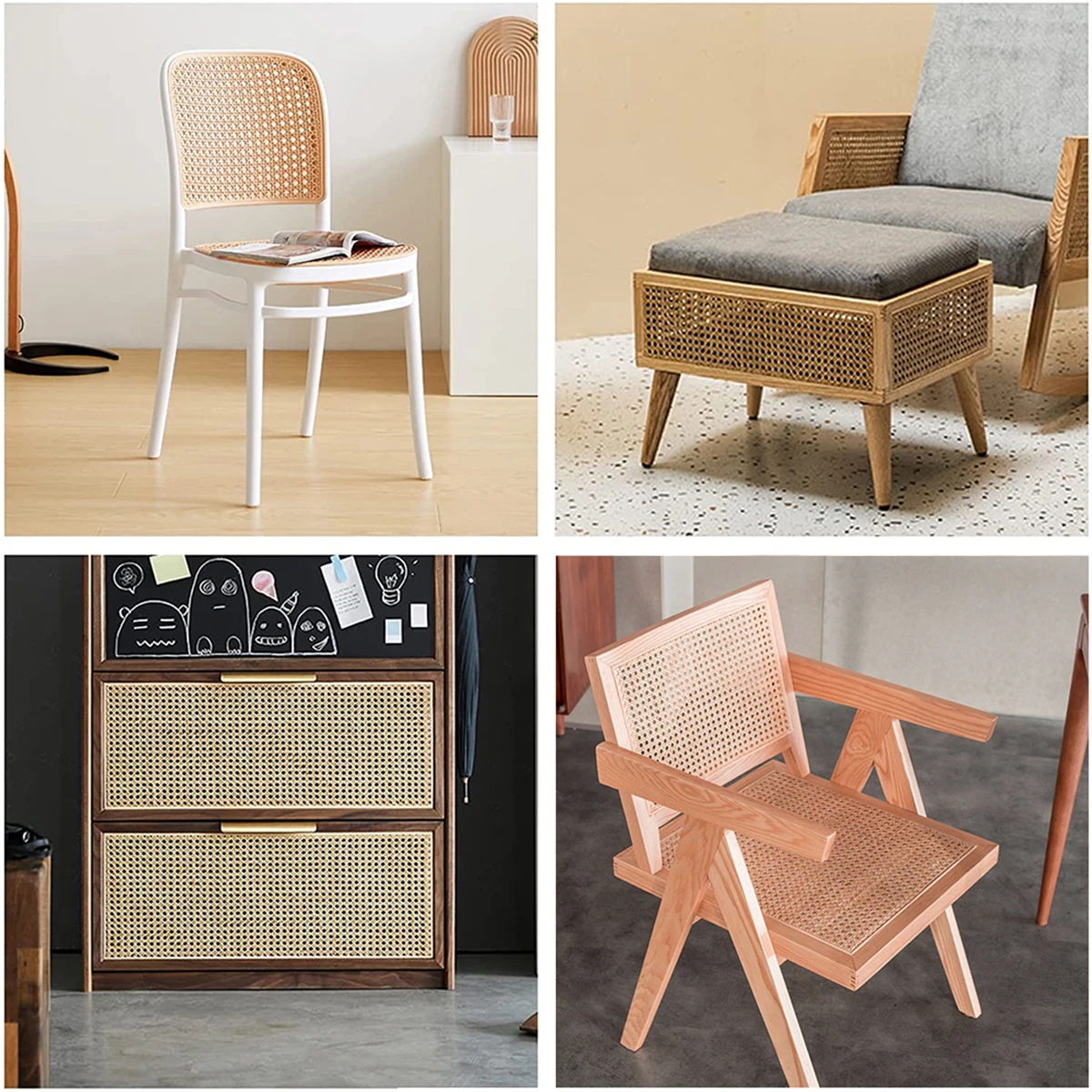 40x100 cm plástico tecido rattan rolos diy artesanal móveis restauração cadeiras encostos almofadas armários portas material de tela