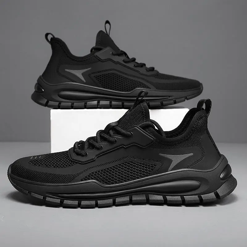 Men Mesh Woven Breathable Sneakers Non Slip Soft Sole Casual Walking Shoes Lightweight Outdoor Driving Walking Male Footwear