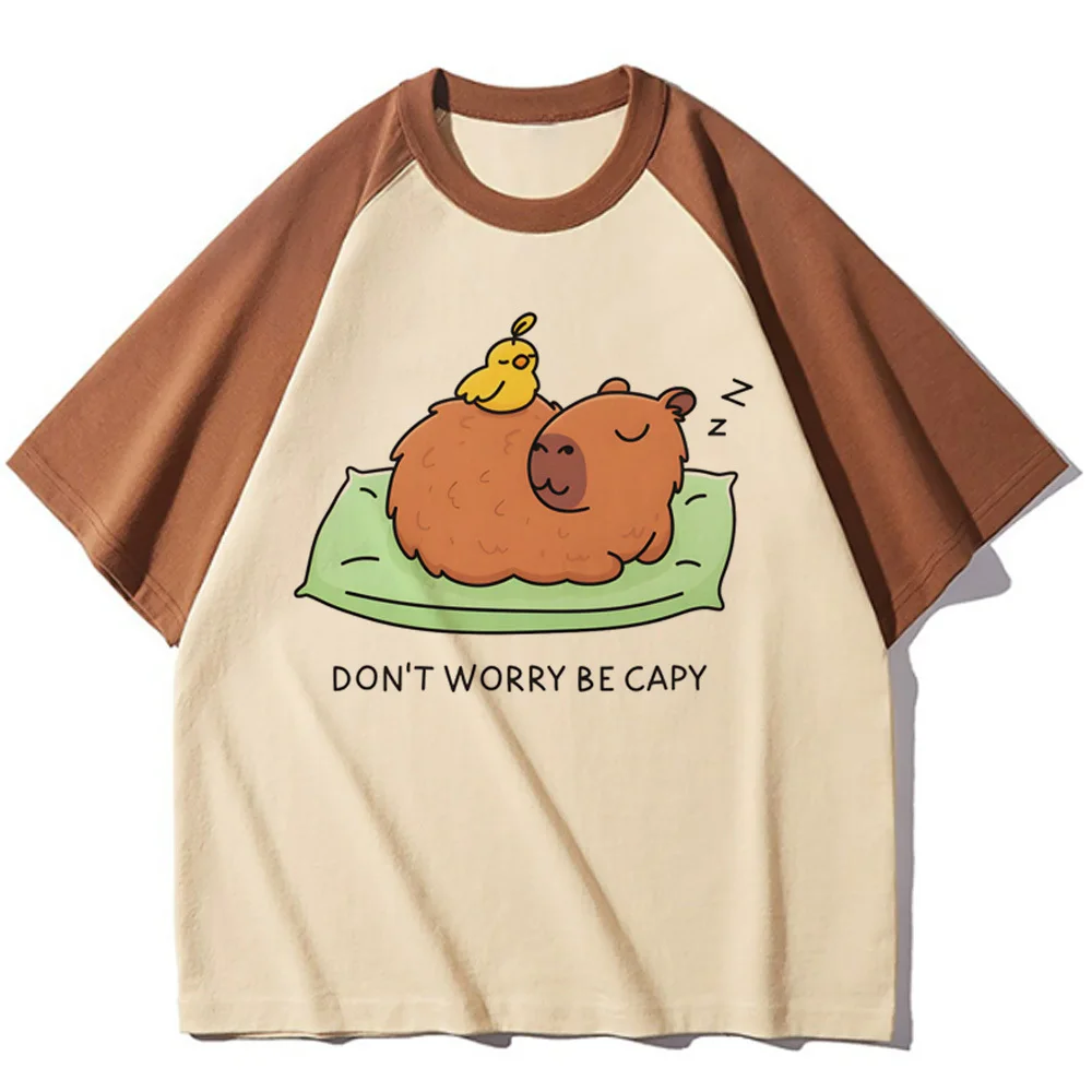 Capybara female streetwear women Breathable Digital korean clothes Gothic top tees Vintage Digital 2000s Pastel Pop Culture