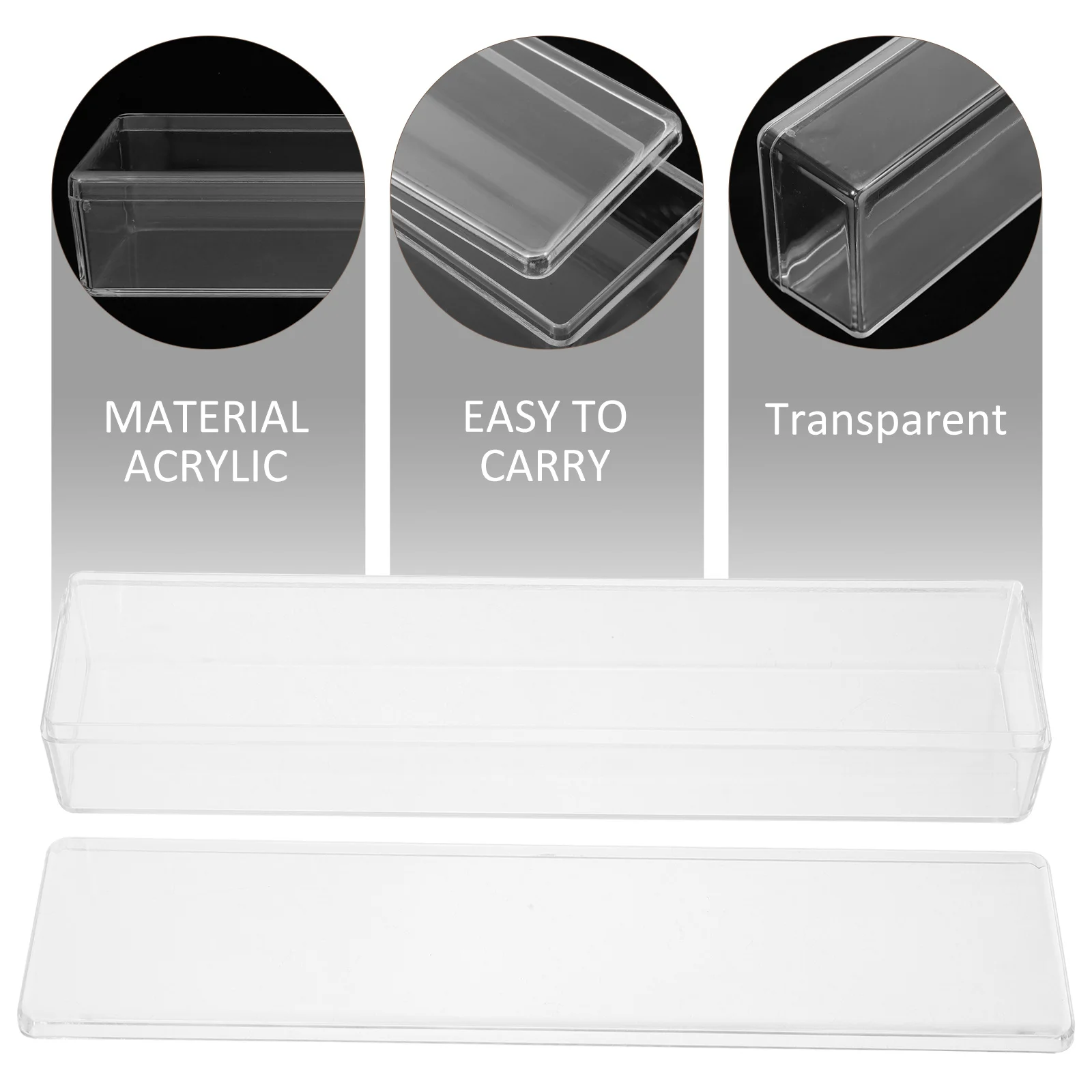 

Acrylic Jewelry Storage Box Clear Organizer Necklace Earrings Rings Holder Display Case Portable Tidy Bedroom Use