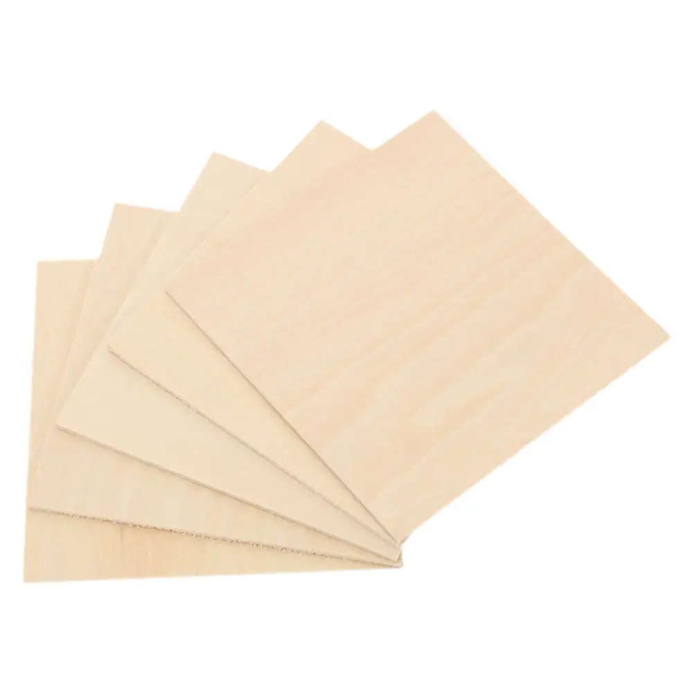 

5Pcs Basswood Sheets 3Mm Unfinished Wooden Planks for DIY Crafts Wood Painting Carving Engraving Decoration Smooth Surface