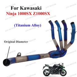 Slip On For Kawasaki Ninja 1000SX Z1000SX 2020 - 2024 Escape Motocycle Exhaust Front Link Pipe Z1000SX Exhaust Titanium Alloy