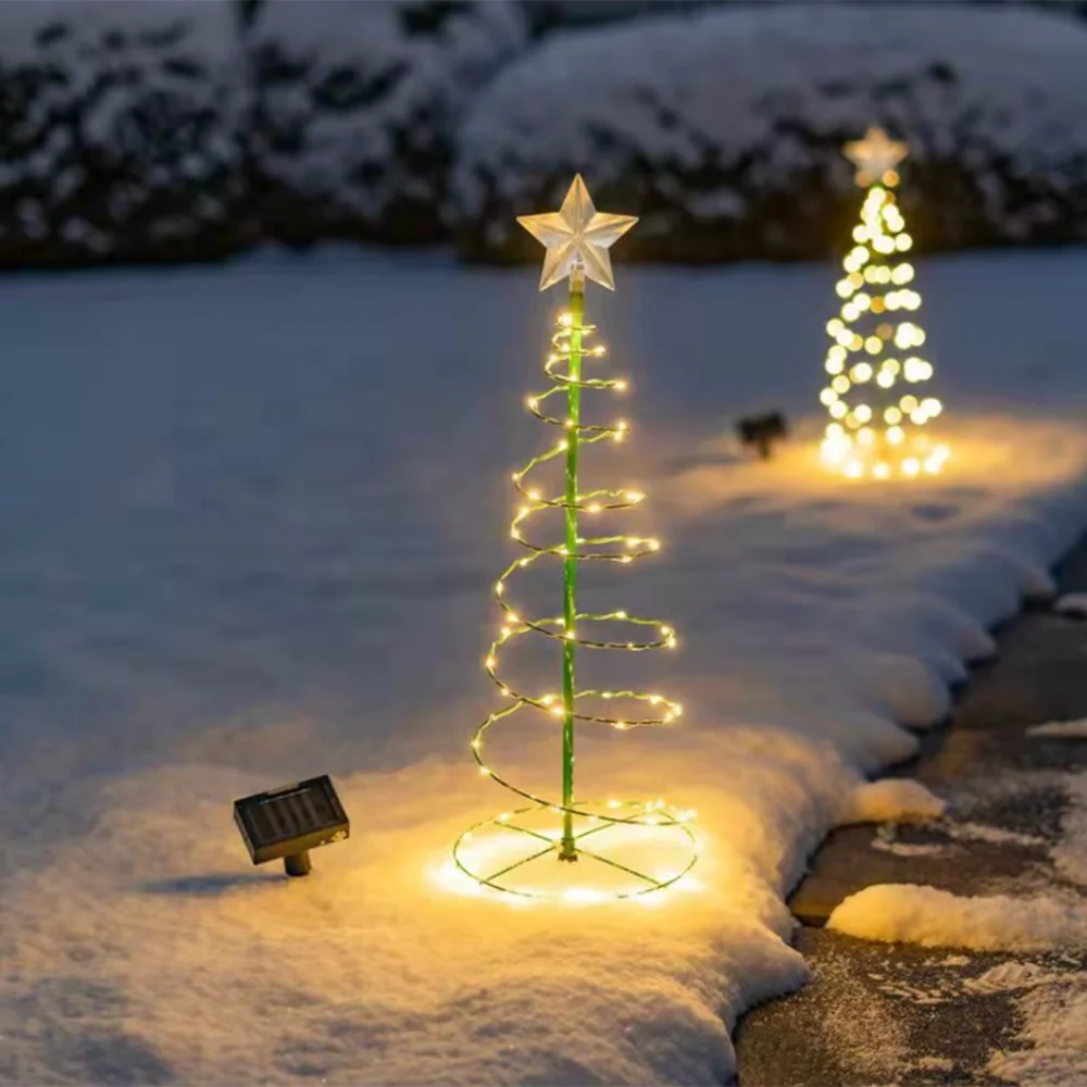 Imagem -04 - Led Solar Christmas Tree Lights Suporte do Jardim ao ar Livre Luzes de Corda do Solo Dustproof Ip65 Star Lights Luzes Decorativas