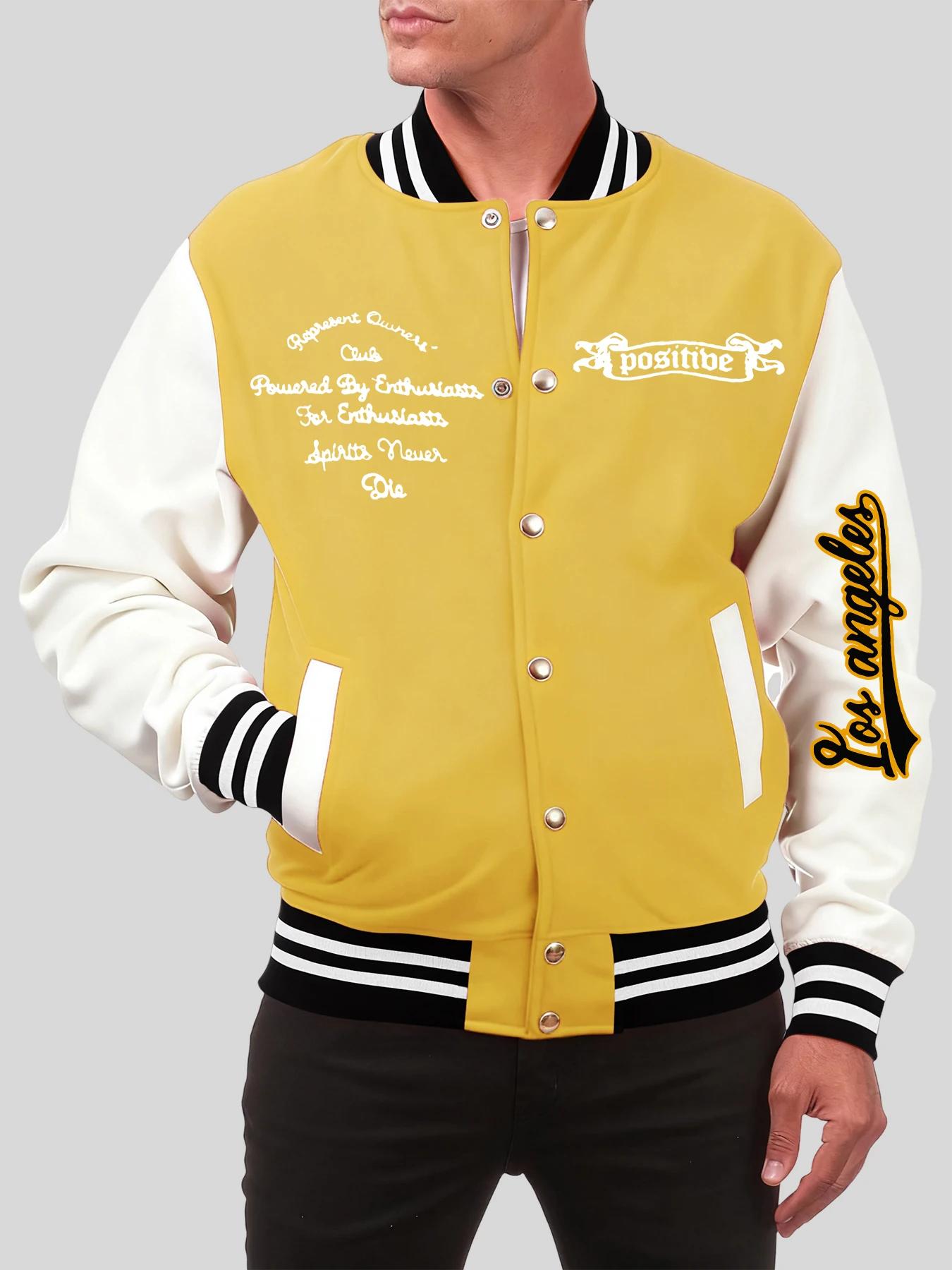 

Curved Artistic Characters Prints Men American Jacket Cotton Vintage Coat All-Match Casual Sportswear Oversize Baseball Uniform