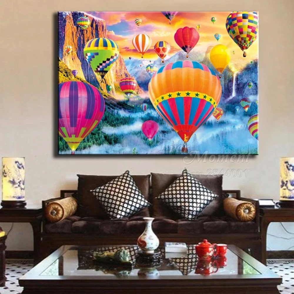 Ever Moment Colorful Hot Air Balloon Diamond Painting Full Round Square Drills Handmade Embroidery ASF1631