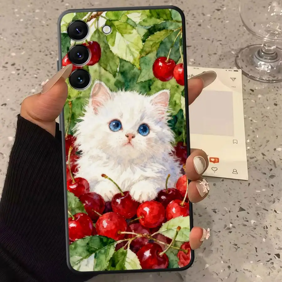 Orange Tabby White Cat Case for Samsung Galaxy A35 A24 A51 A16 A11 A12 A15 A13 A14 A22 A52 A36 A26 A34 Phone Cover