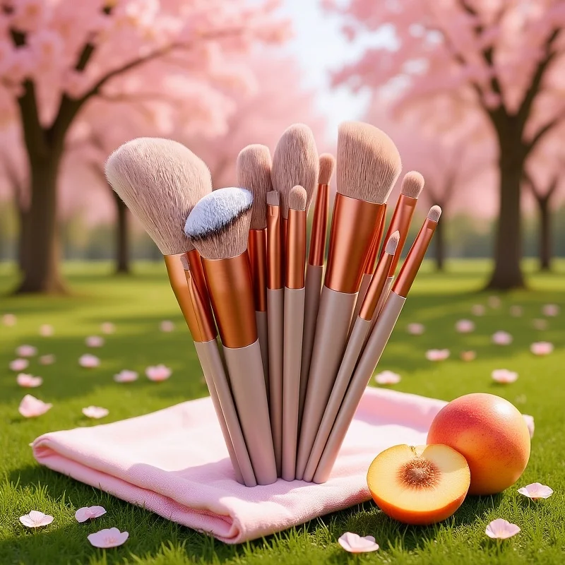 

Набор из 13 роскошных кистей для макияжа с мягким синтетическим ворсом для идеального нанесения тональной основы, румян, теней для век, бровей и губ.