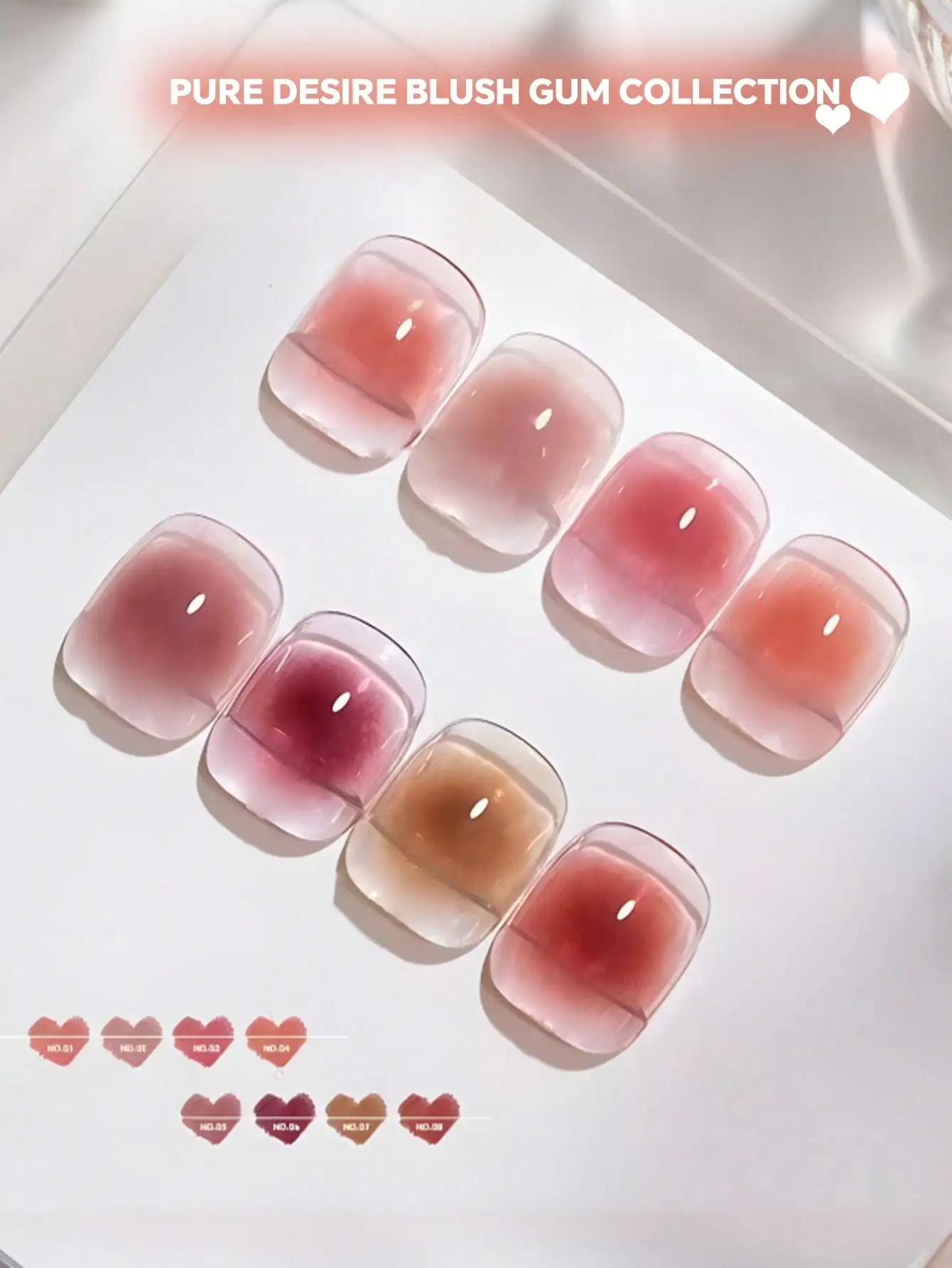 1-8Pcs 15ML Miss Comoy Ice Translucent Jelly Nail Gel, Pure Desire Blush Smudge UV Gel, Salon & Home DIY