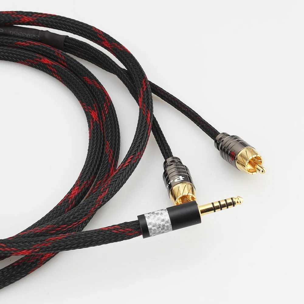 Audiocrast A53 4.4mm 5 Pole Male Balanced to 2RCA Upgraded Cable For pha2a wm1a 1z zx300a