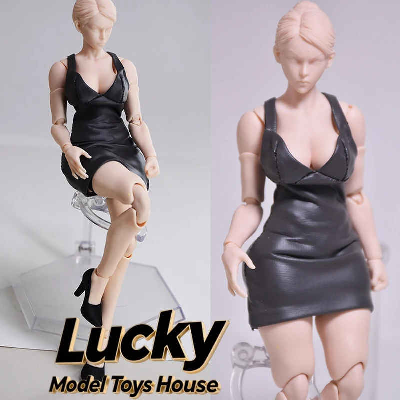 

Масштаб 1/12, женский солдатский костюм Селины, модное платье без рукавов с глубоким V-образным вырезом, аксессуар для игрушек, украшение для тела 6-дюймовой куклы Notta Nt-04