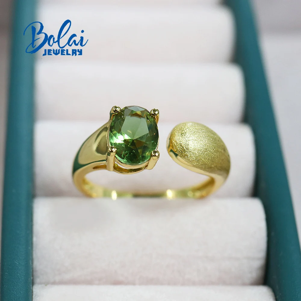 

Simple design color changing diaspore adjustable ring for women 925 sterling silver summer new daily wear