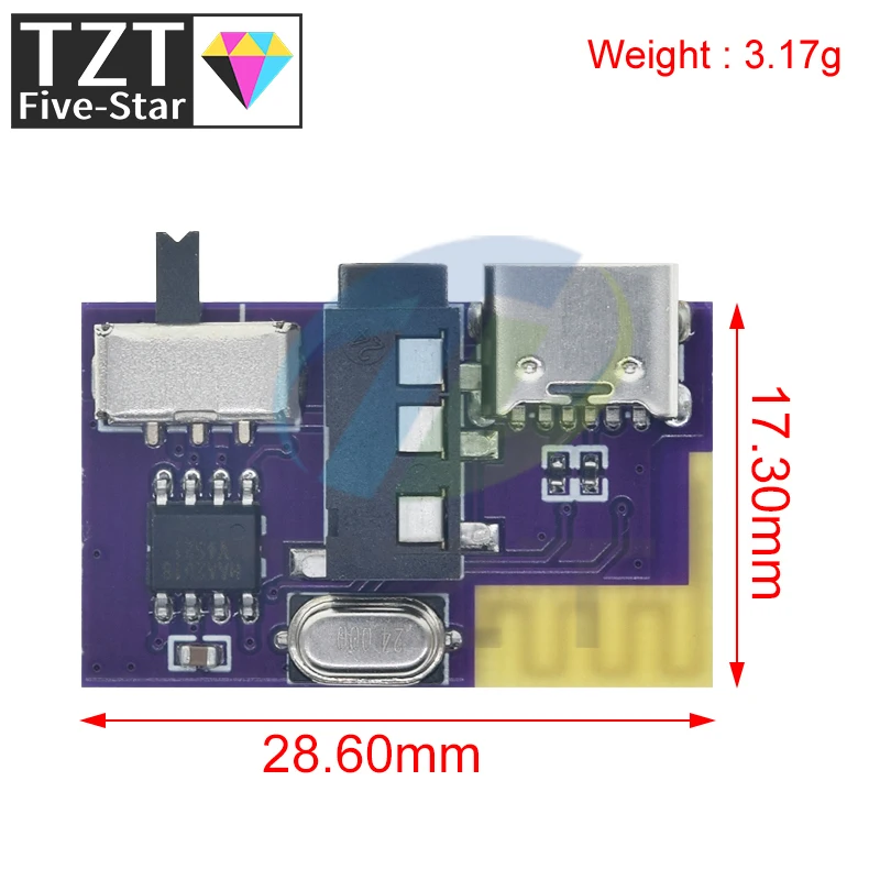 DC 3.5V-5V 5W Bluetooth -compatibe 5.4 Mono Amplifier Decoder =MP3 Player TWS 3.5mm AUX Module Receiver DIY Handmade Speaker