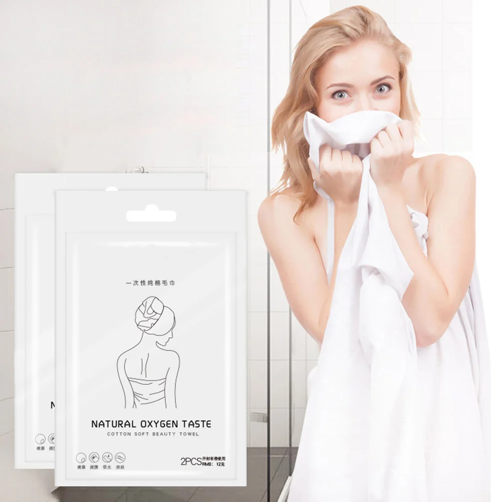 3 قطعة منشفة حمام القطن القابل للتصرف ماصة لينة دائم السفر في الهواء الطلق سميكة حجم M الأبيض فندق استخدام منشفة يمكن التخلص منها #5