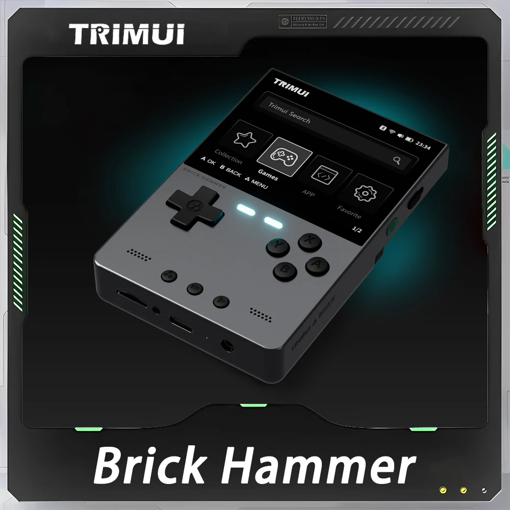 TRIMUI Brick Hammer Retro Handheld Game Player CNC Full Metal Games Player 3.2'' IPS Screen Portable Linux System Gaming Device