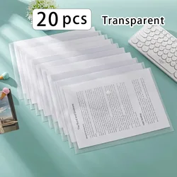 20Pcs A4 Document Folder File Bag16C Transparent Plastic Thick Large Capacity Folder Data Pack Student Office Storage Stationery