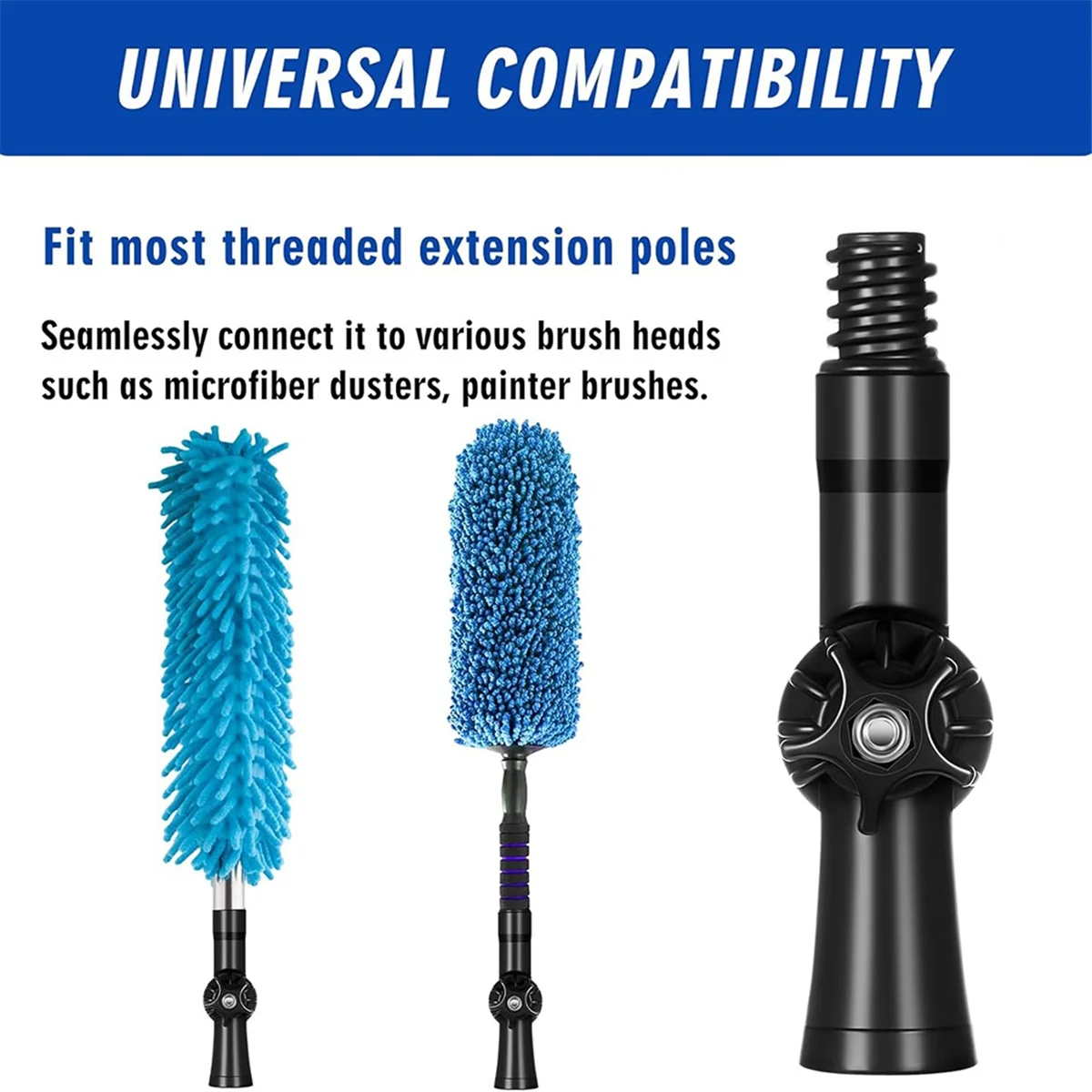 T88C 2 Buah Perlengkapan Tiang Ekstensi Adaptor Sudut Dapat Diputar untuk Adaptor Tiang Cat Tiang Ekstensi Berulir Pasang ke Lap