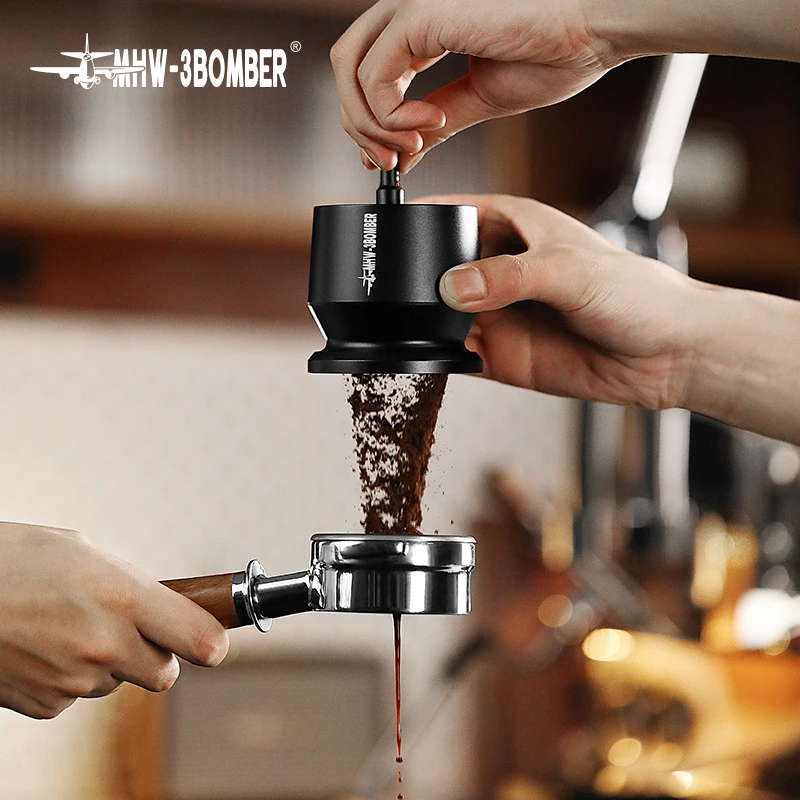 MHW-3BOMBER Espresso Dosing Cup with Stirrer Aluminum Alloy Coffee Dosing Funnel Fit 58MM Portafilter Home Coffee Accessories