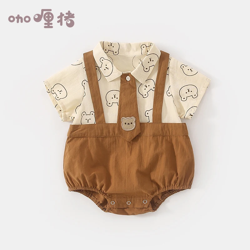 Baby summer jumpsuit for boys thin clothing summer straps short sleeved jumpsuit for shooting clothing bebê  photo props