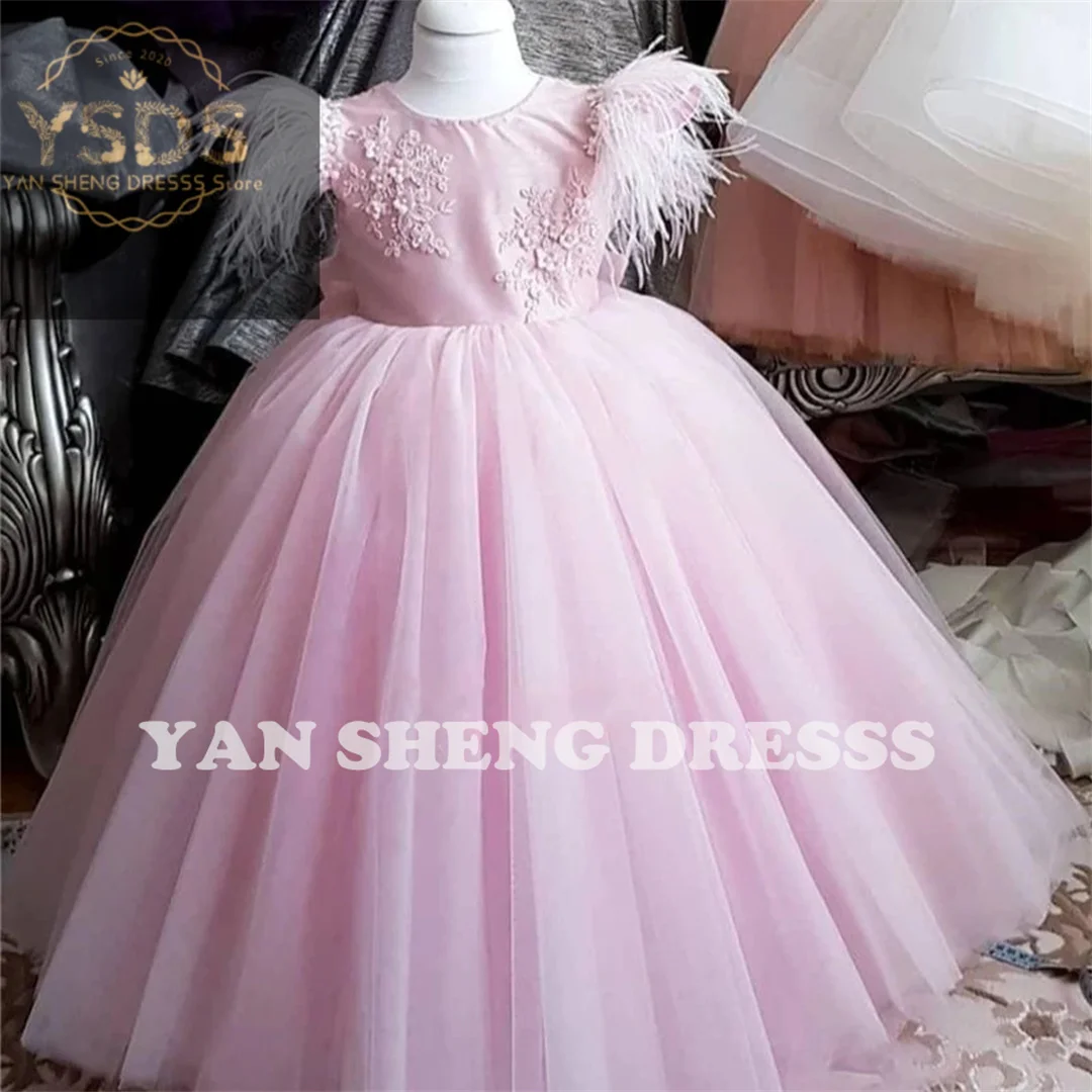 2025 Flower Girl Dresses For Wedding With Jacket Beaded Sash Ball Pageant For First Communion Dress